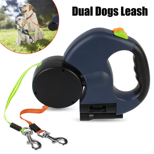 Light the way- Retractable Dog Dual 360 Swivel Leash