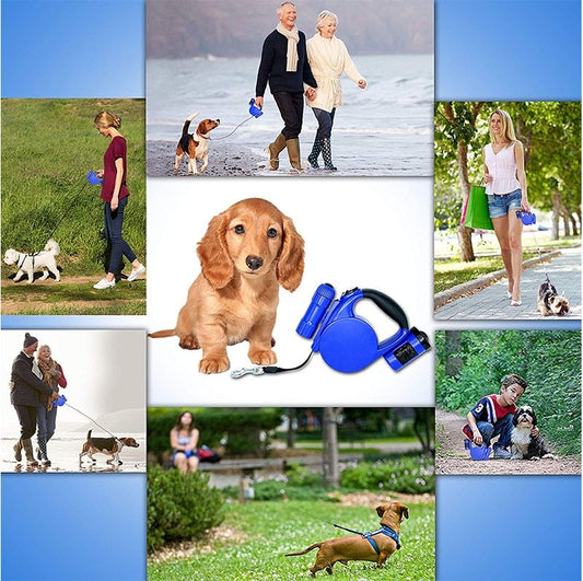 Light up Doggy Bag Retractable leash