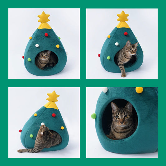 Pet Christmas Tree Cat Cat Bed