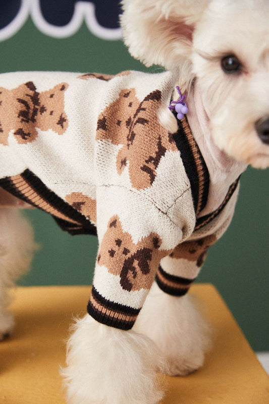 Preppy Style V-neck Puppy Vest