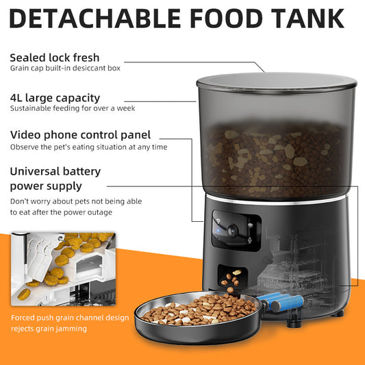 Pet 4L Smart Graffiti APP Automatic Pet Feeder