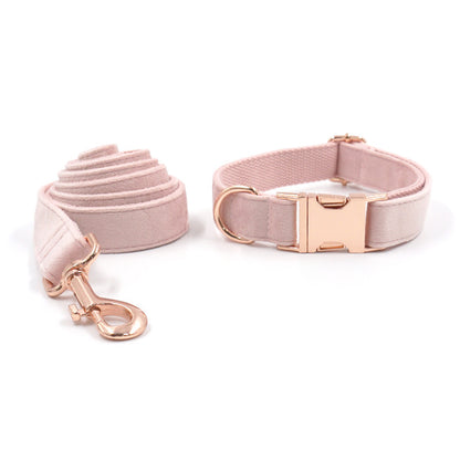 Velvet Rose Gold Pet Collar & Leash