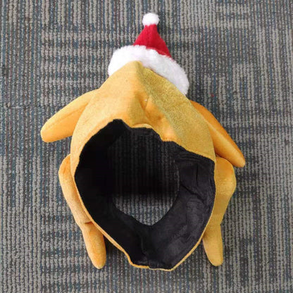 Plush Roasted Turkey Pet Hats