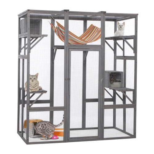 Oversized Cat Cage - Grey