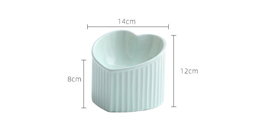 Pet Ceramic Bowl/ Inclined Heart