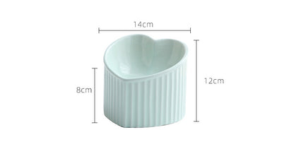 Pet Ceramic Bowl/ Inclined Heart