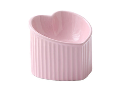 Pet Ceramic Bowl/ Inclined Heart