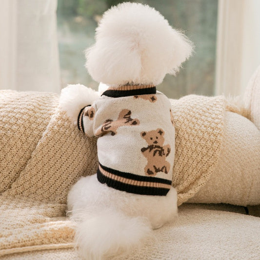 Preppy Style V-neck Puppy Vest