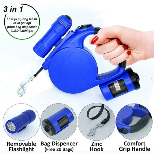 Light up Doggy Bag Retractable leash