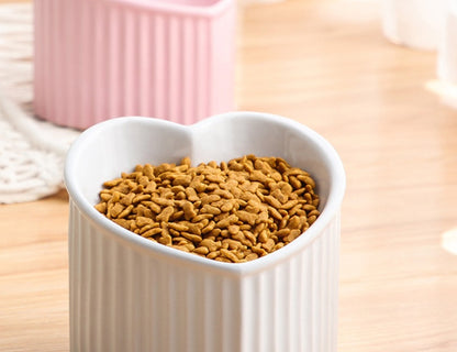 Pet Ceramic Bowl/ Inclined Heart