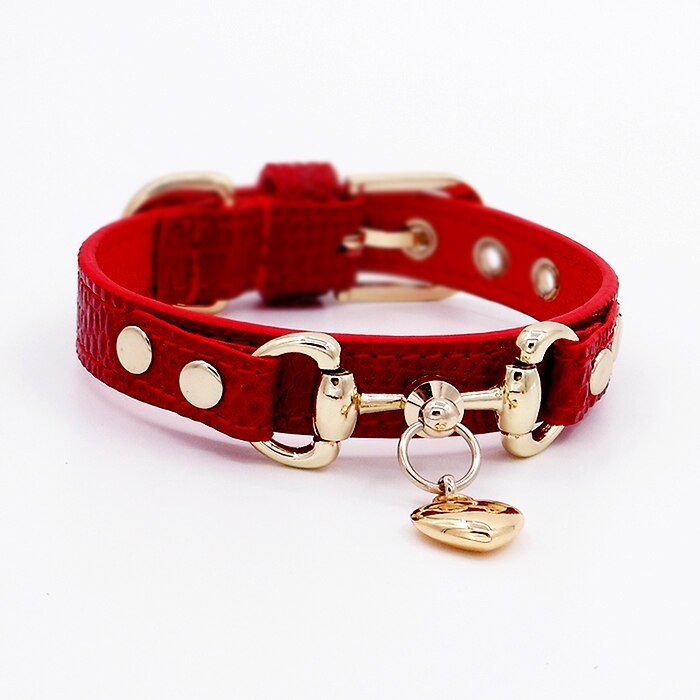 Genuine Leather Charm Pet Collar