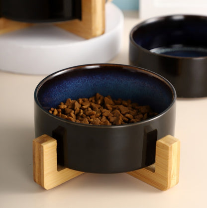 Sleek Black Pet Dish Sets