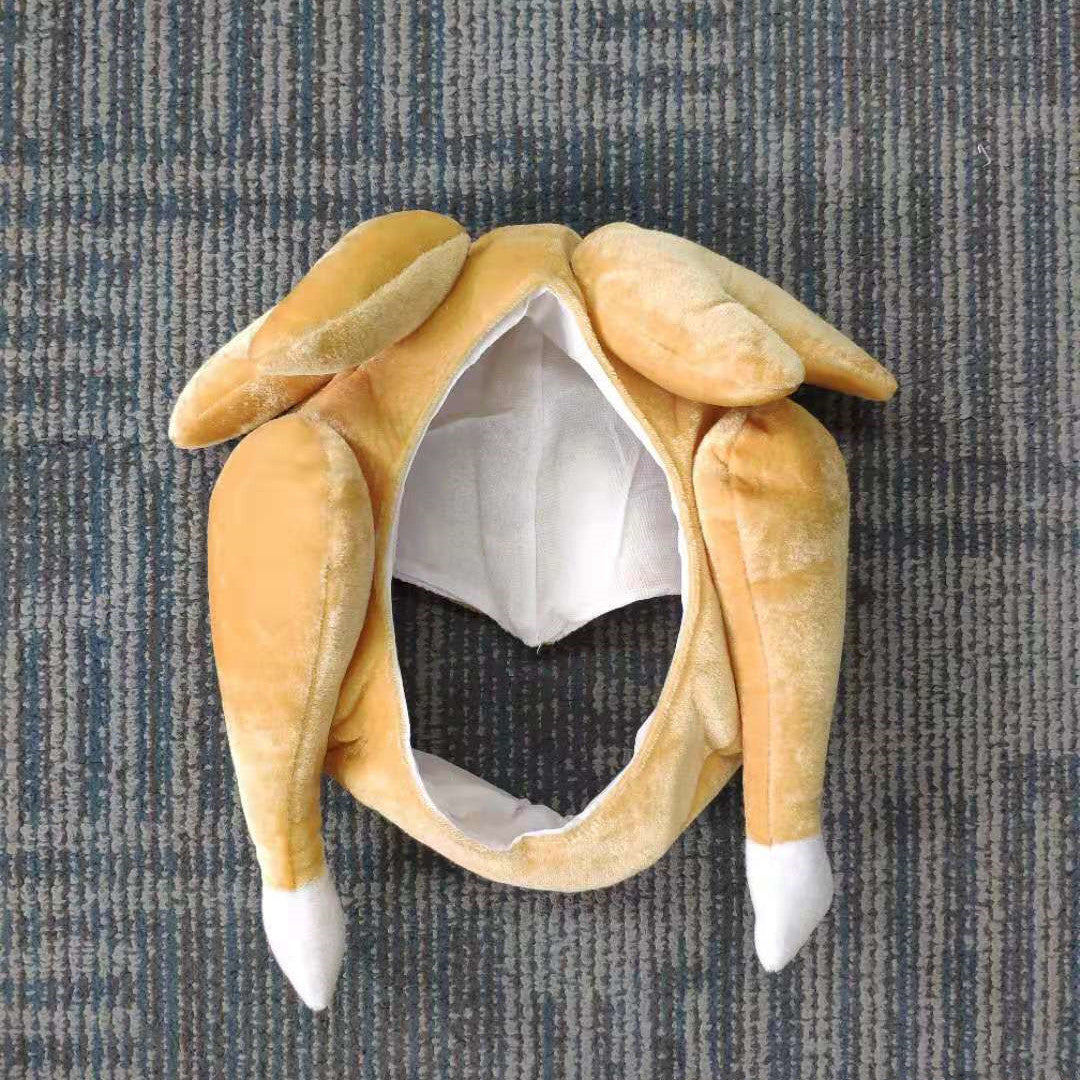 Plush Roasted Turkey Pet Hats