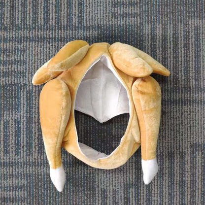 Plush Roasted Turkey Pet Hats