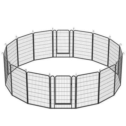 16 Pieces Of Heavy-duty Metal Pet Fence