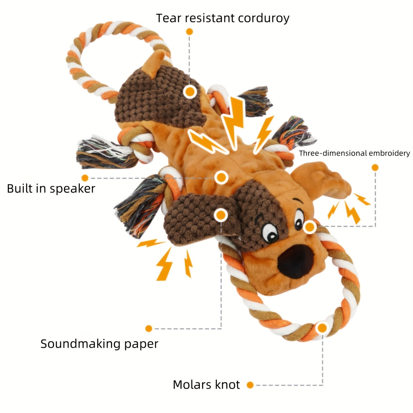 Multi Fun Plush Rope Toy