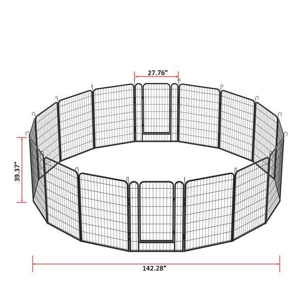 16 Pieces Of Heavy-duty Metal Pet Fence