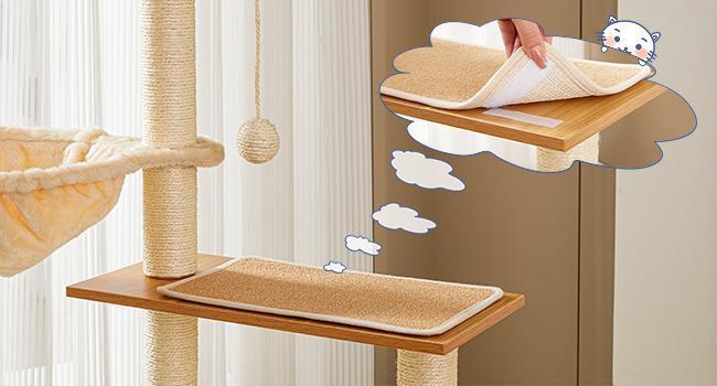 Solid Wood Cat Tree And Tower With Litter Box