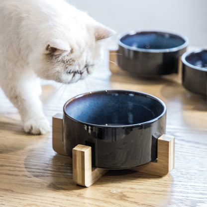 Sleek Black Pet Dish Sets