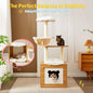 Solid Wood Cat Tree And Tower With Litter Box