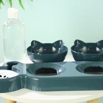 3-in-1 Ergonomic Cat Feeding Station