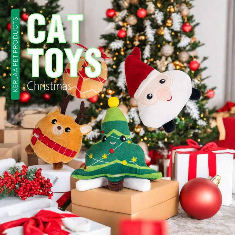New Christmas Cat Plush Toy With Catnip