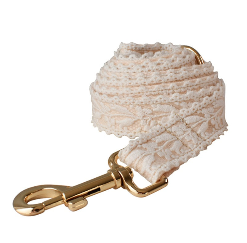 Leaf Lace Pet Collar With Rose Gold