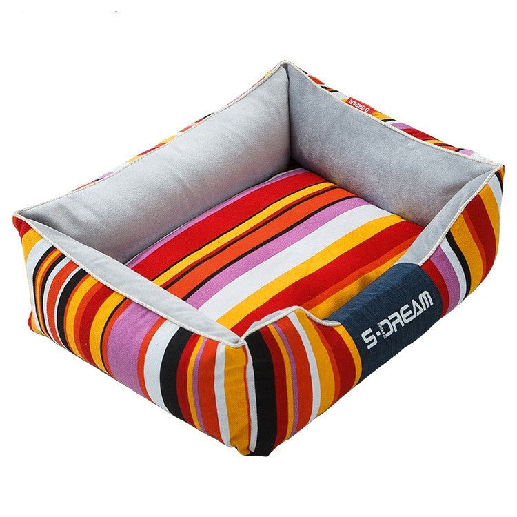Oxford Cloth Striped Pet Bed
