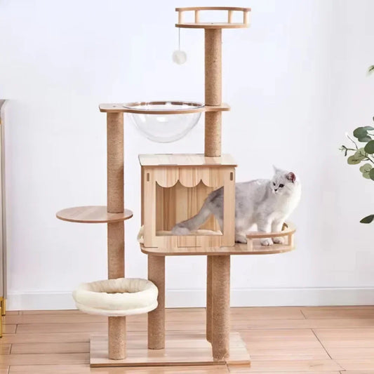 Cat Climbing Cutsie Large Wooden Cat Treehouse
