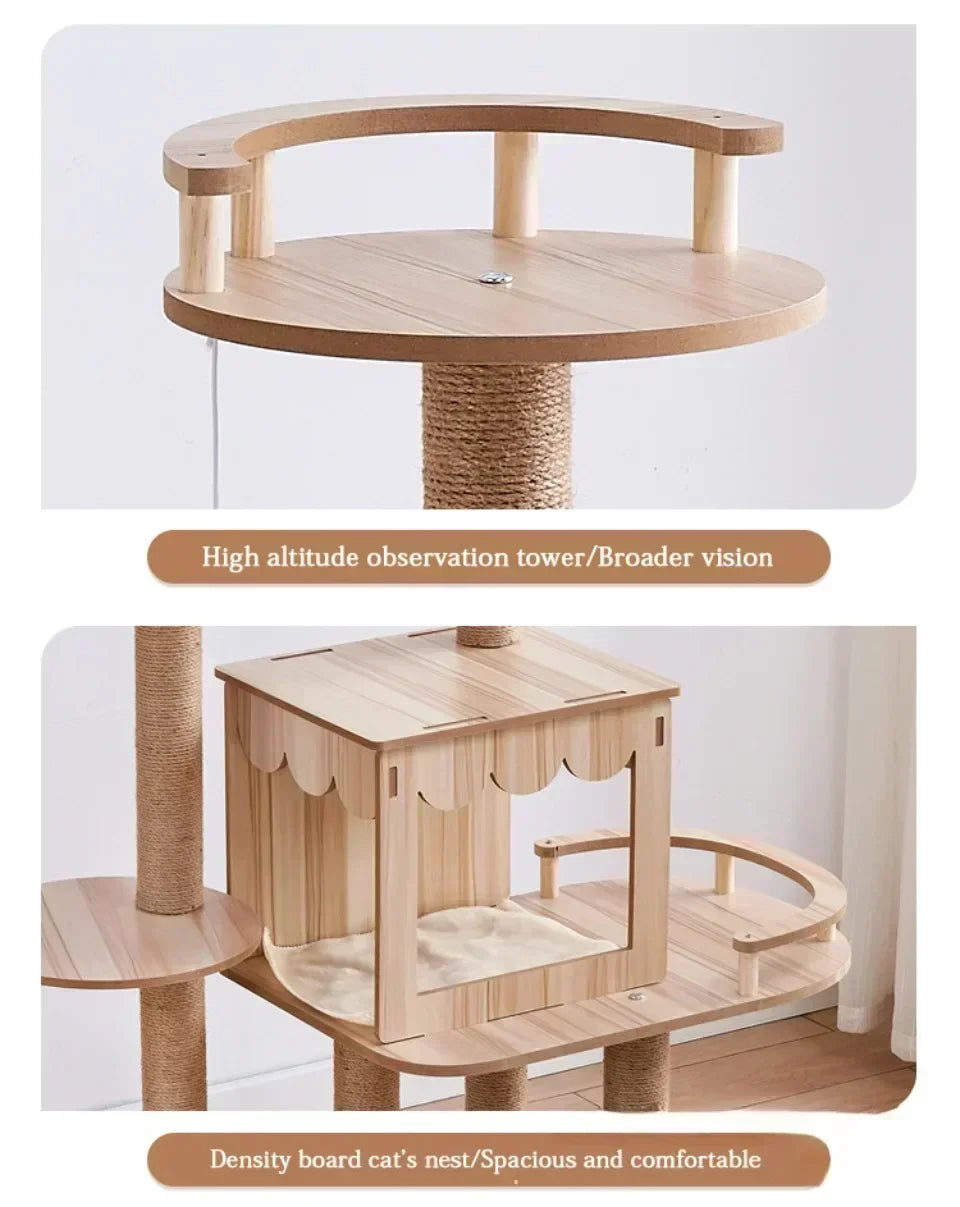 Cat Climbing Cutsie Large Wooden Cat Treehouse