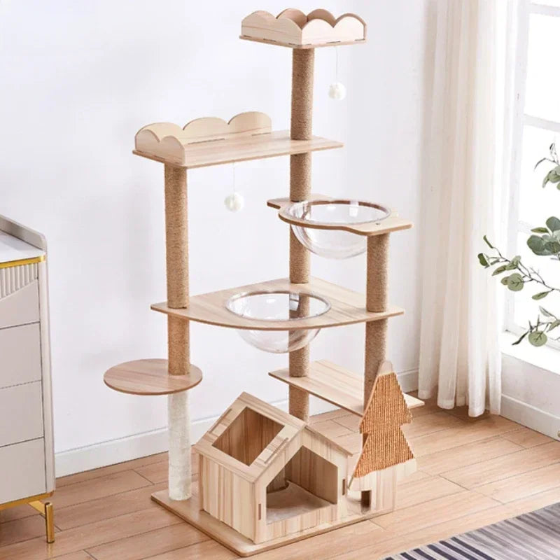 Cat Climbing Cutsie Large Wooden Cat Treehouse