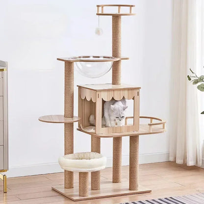 Cat Climbing Cutsie Large Wooden Cat Treehouse