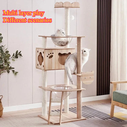 Cat Climbing Cutsie Large Wooden Cat Treehouse