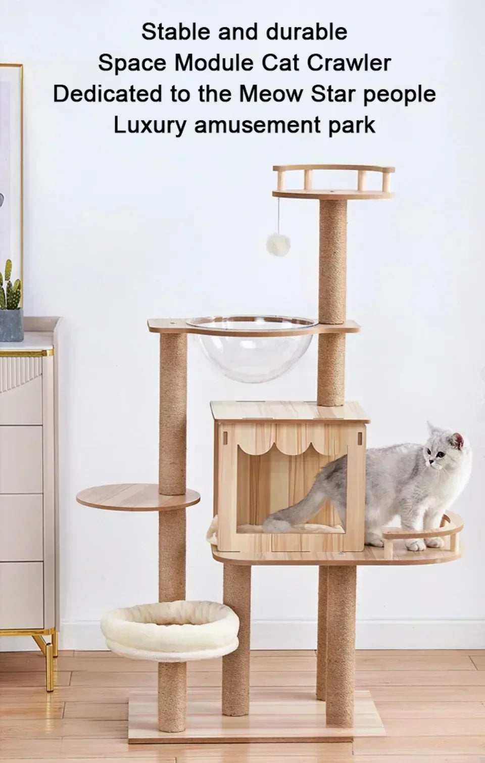 Cat Climbing Cutsie Large Wooden Cat Treehouse