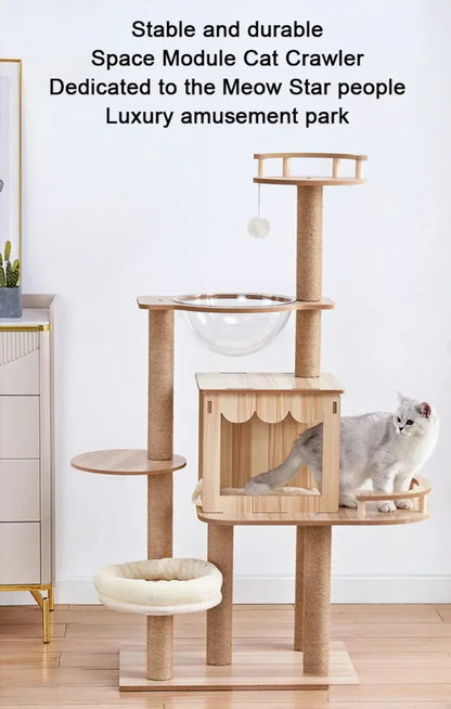 Cat Climbing Cutsie Large Wooden Cat Treehouse