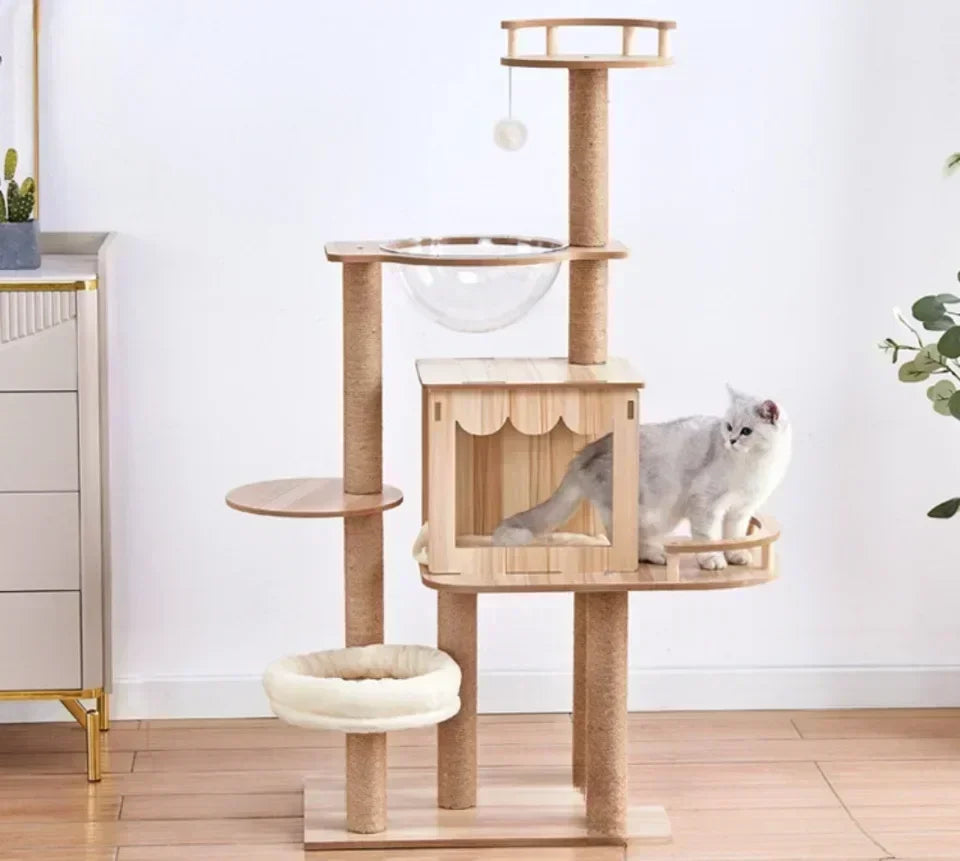 Cat Climbing Cutsie Large Wooden Cat Treehouse