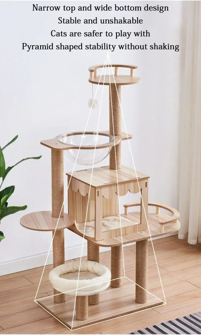 Cat Climbing Cutsie Large Wooden Cat Treehouse