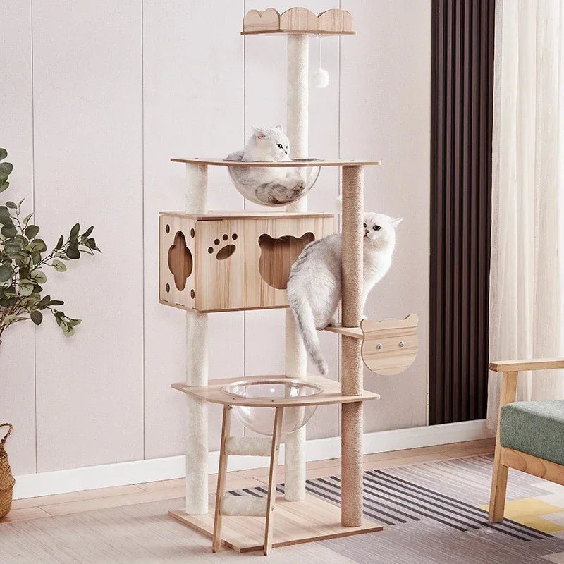 Cat Climbing Cutsie Large Wooden Cat Treehouse
