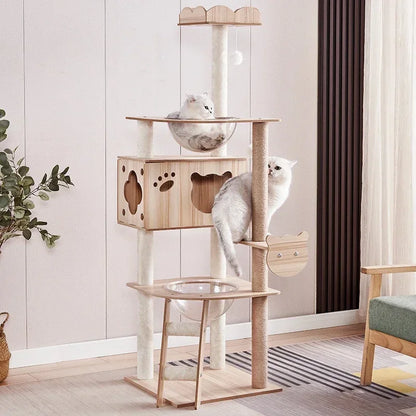 Cat Climbing Cutsie Large Wooden Cat Treehouse