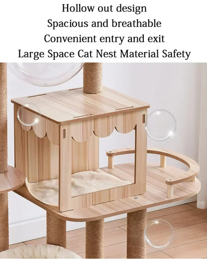 Cat Climbing Cutsie Large Wooden Cat Treehouse