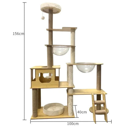 Cat Climbing Cutsie Large Wooden Cat Treehouse