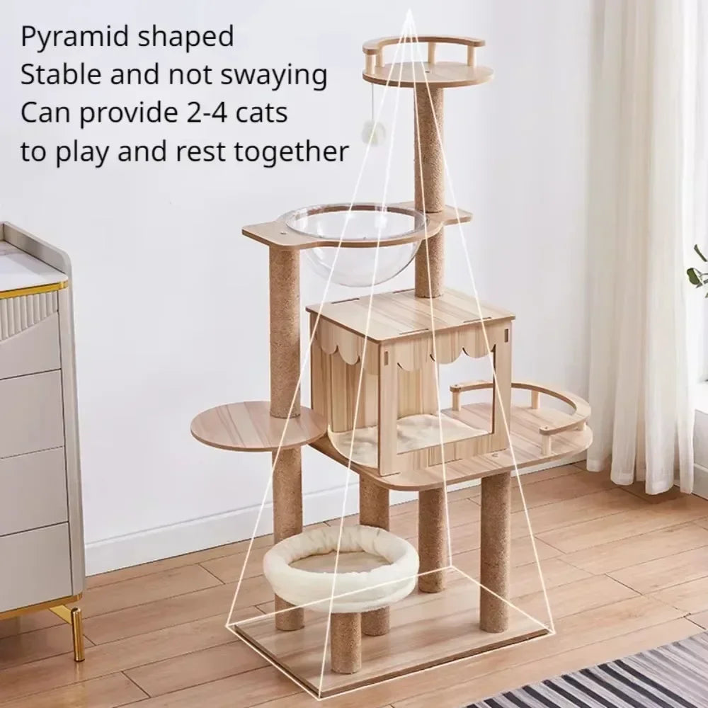 Cat Climbing Cutsie Large Wooden Cat Treehouse