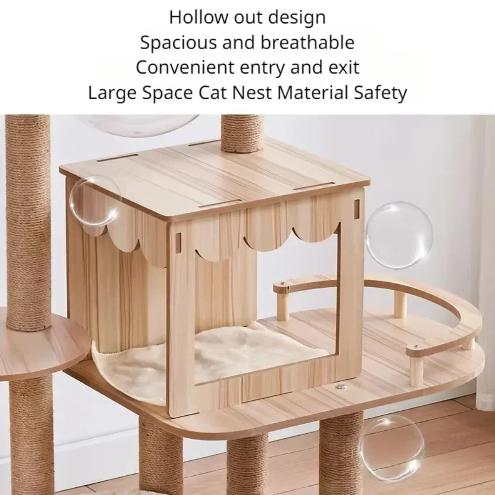 Cat Climbing Cutsie Large Wooden Cat Treehouse