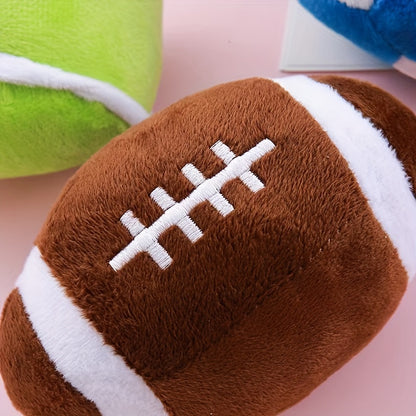 Festive Plush Tennis/ Football Ball Dog Toy