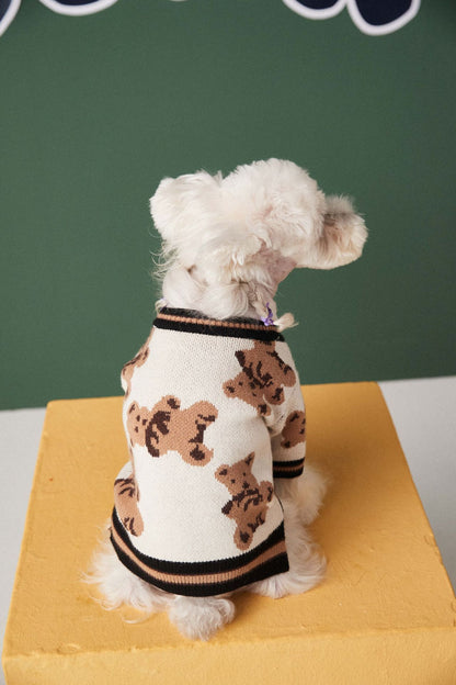 Preppy Style V-neck Puppy Vest