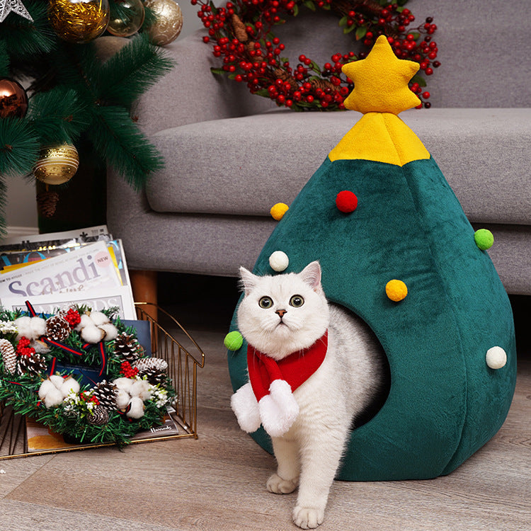 Pet Christmas Tree Cat Cat Bed