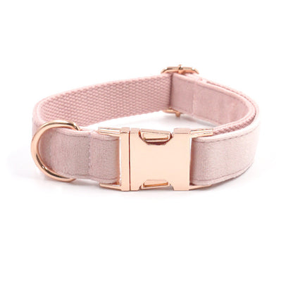 Velvet Rose Gold Pet Collar & Leash