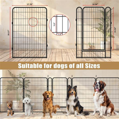 16 Pieces Of Heavy-duty Metal Pet Fence