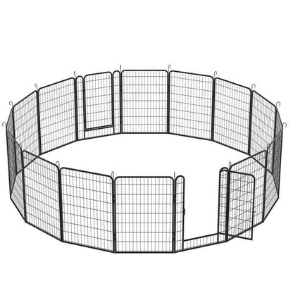 16 Pieces Of Heavy-duty Metal Pet Fence