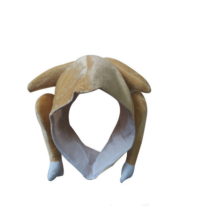 Plush Roasted Turkey Pet Hats